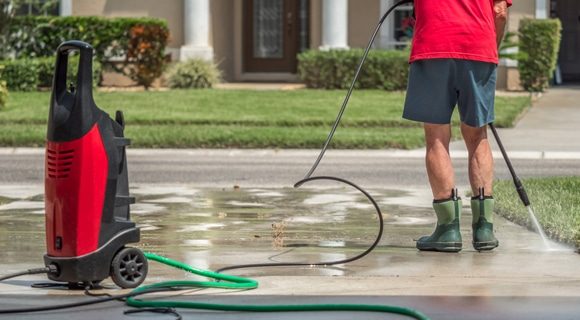 Red Pressure Cleaner — Pressure Washers in Cairns, QLD