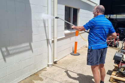 Testing out a petrol pressure cleaner at PPNQ in Cairns