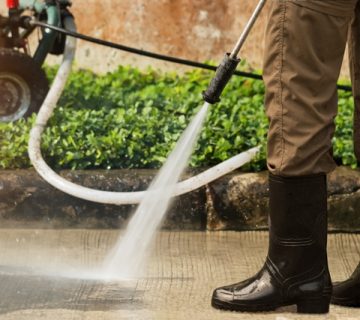 Using High Pressure Water Cleaner on Path — Pressure Washers in Cairns, QLD